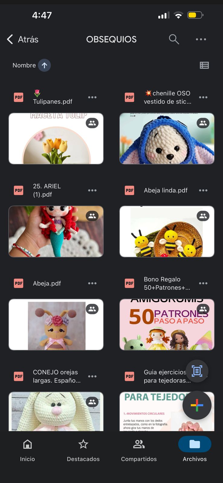 Entrega de Colección de más de 100 Patrones de Amigurumis en Chenille